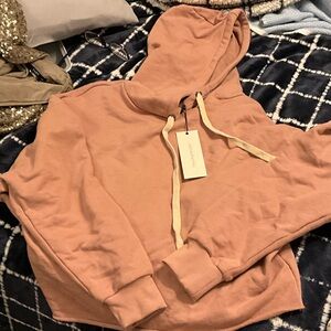 Dance & Marvel Rose Dust Hoodie with Cream Drawstrings